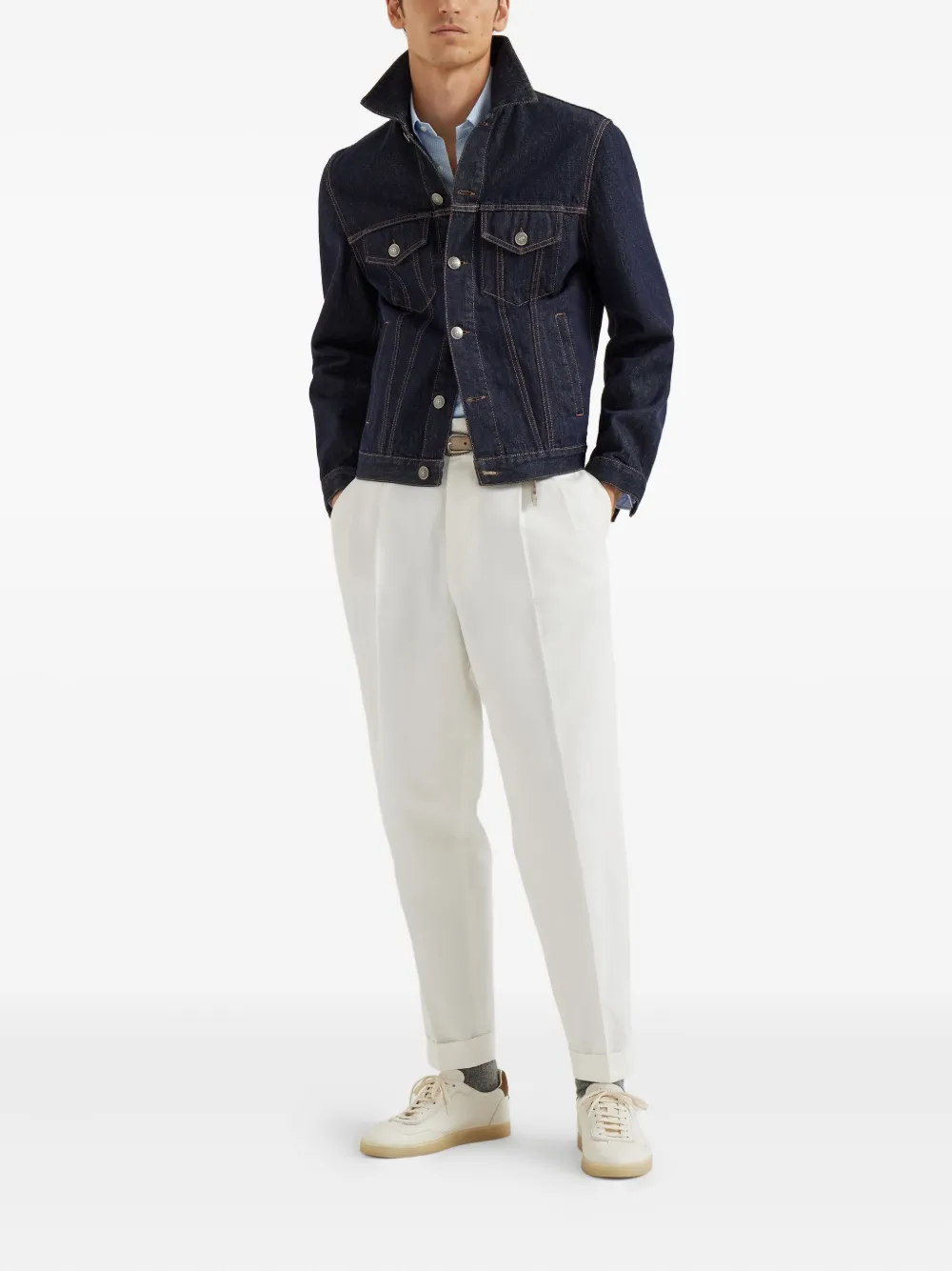 Brunello Cucinelli button-down shirt Blauw