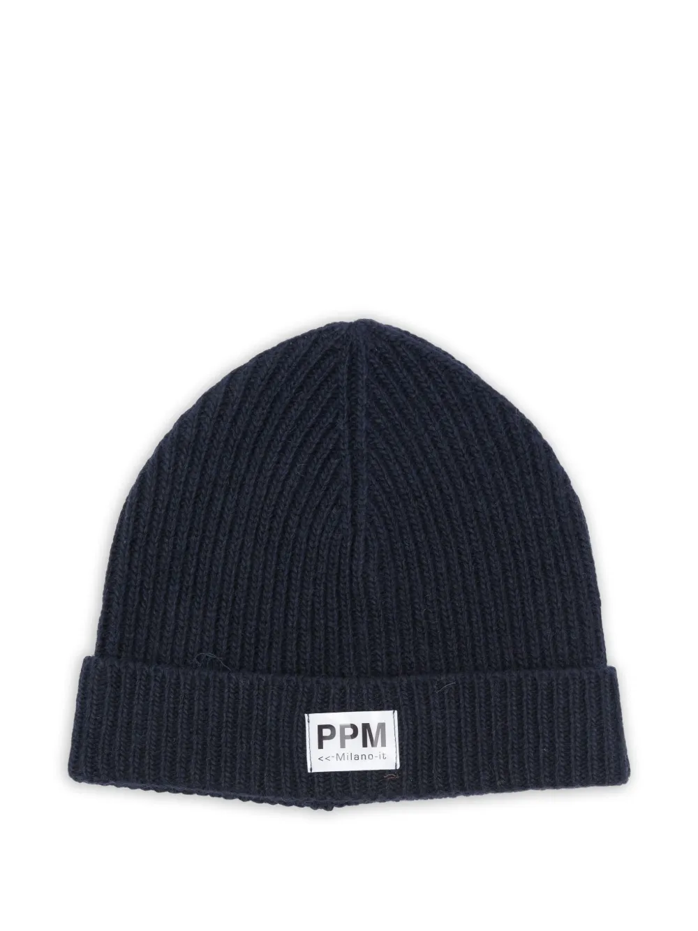 Paolo Pecora Kids Geribbelde muts met logopatch Blauw