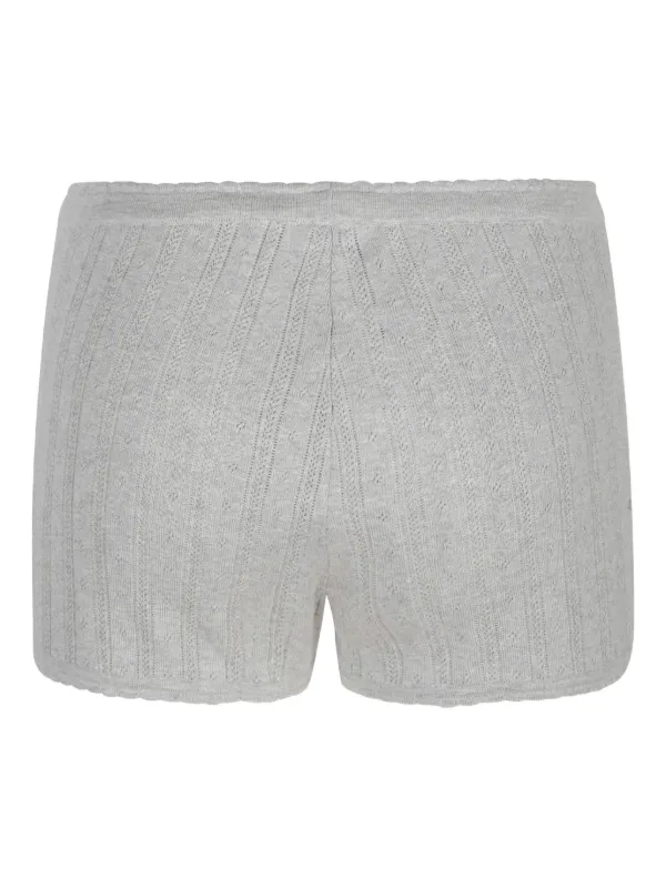 Miu Miu Ribbed Knit Mini Shorts | Grey | FARFETCH