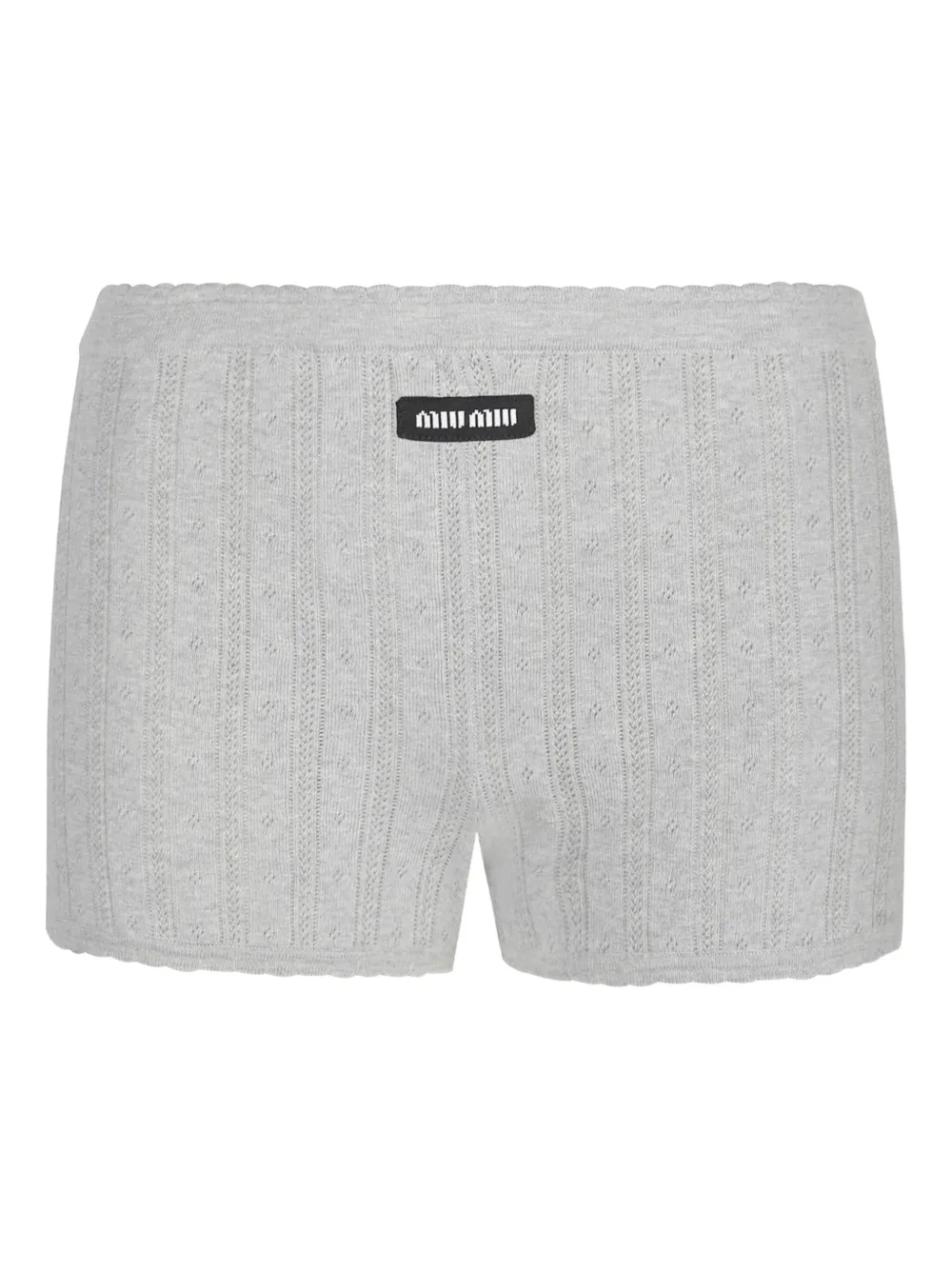 Miu Ribgebreide mini-shorts Grijs