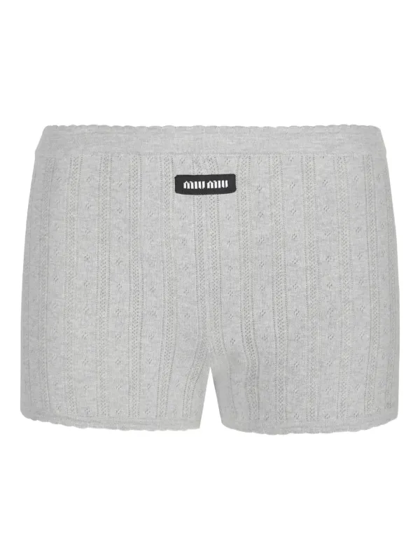 パンツ MIU MIU Wool Shorts Miu Miu Shorts, Size 38 IT: Refined Plaid Design
