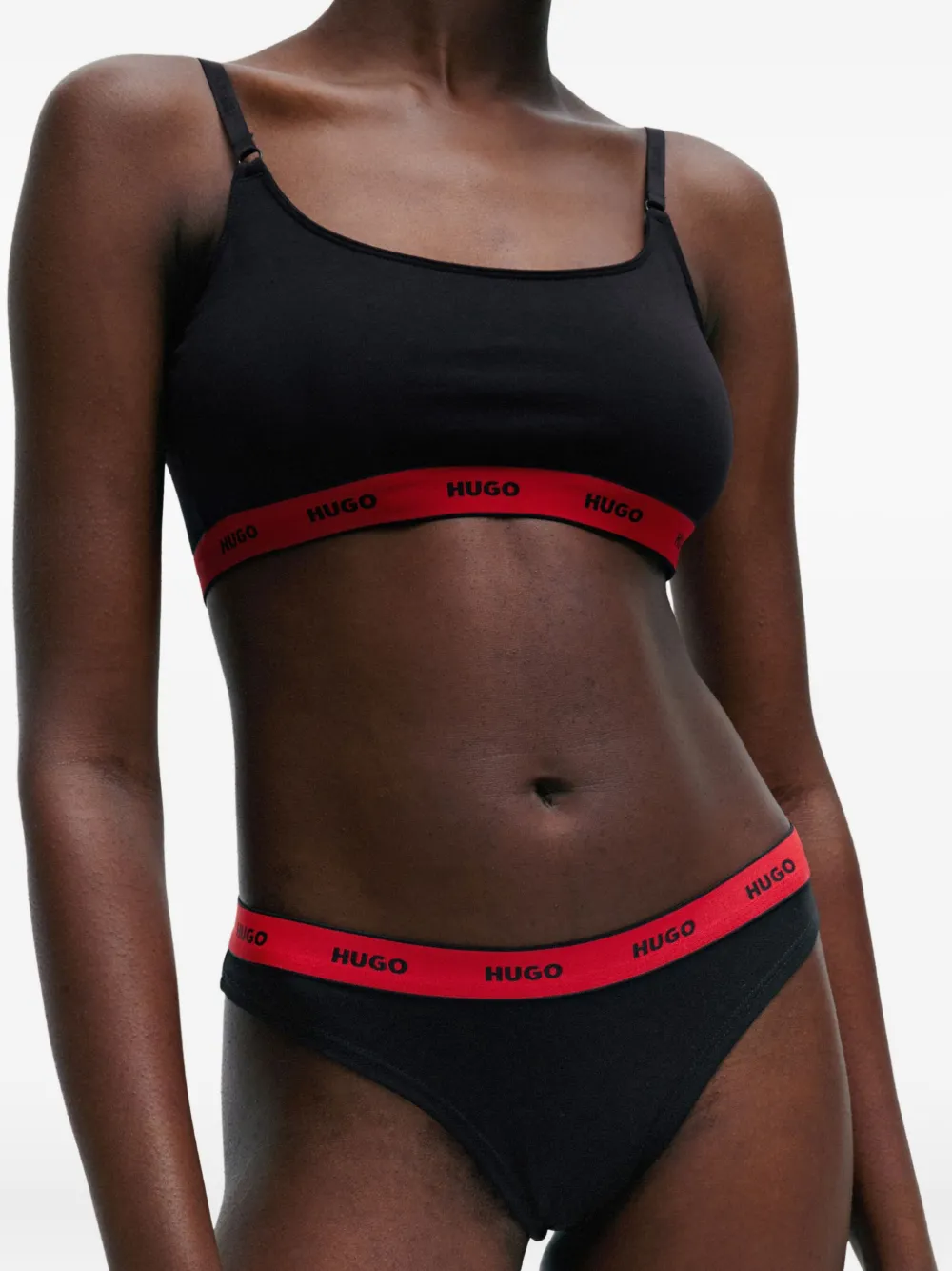 HUGO logo-band briefs (pack of three) - Zwart