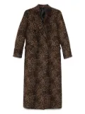 ERALDO leopard-print double-breasted coat - Brown