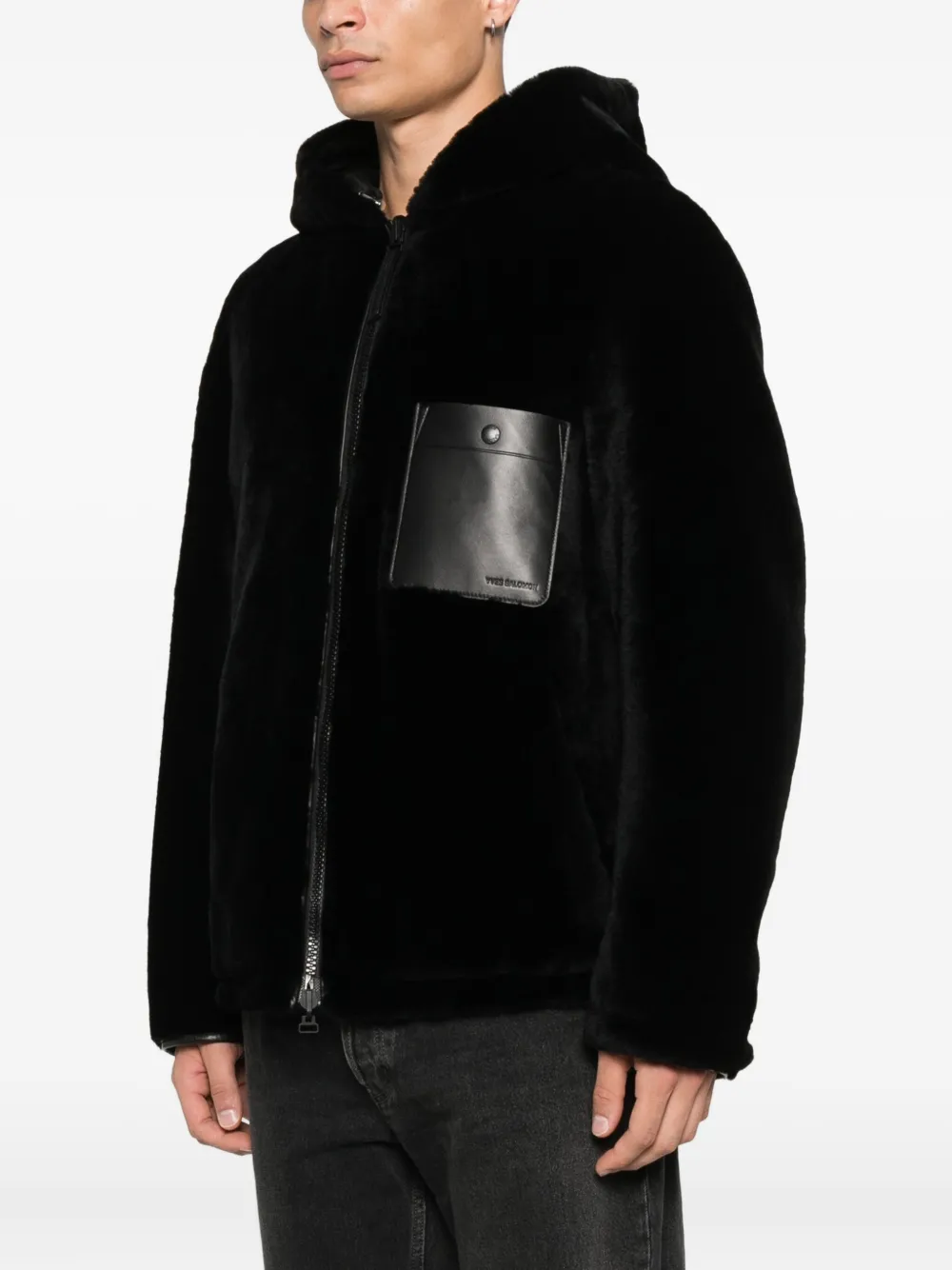 Yves Salomon Hooded Reversible Jacket In Black