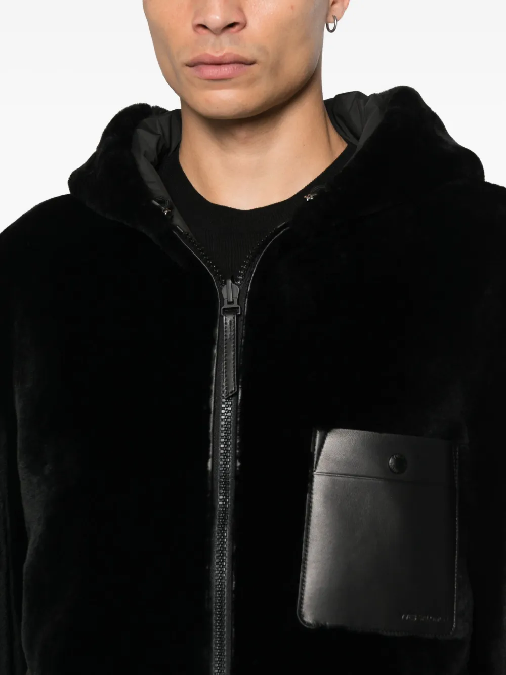 Yves Salomon Hooded Reversible Jacket In Black