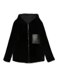 Yves Salomon hooded reversible jacket - Black