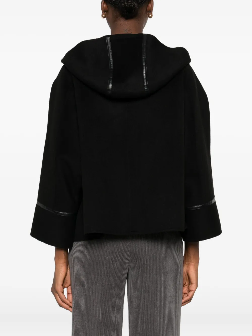 Yves Salomon hooded coat Zwart