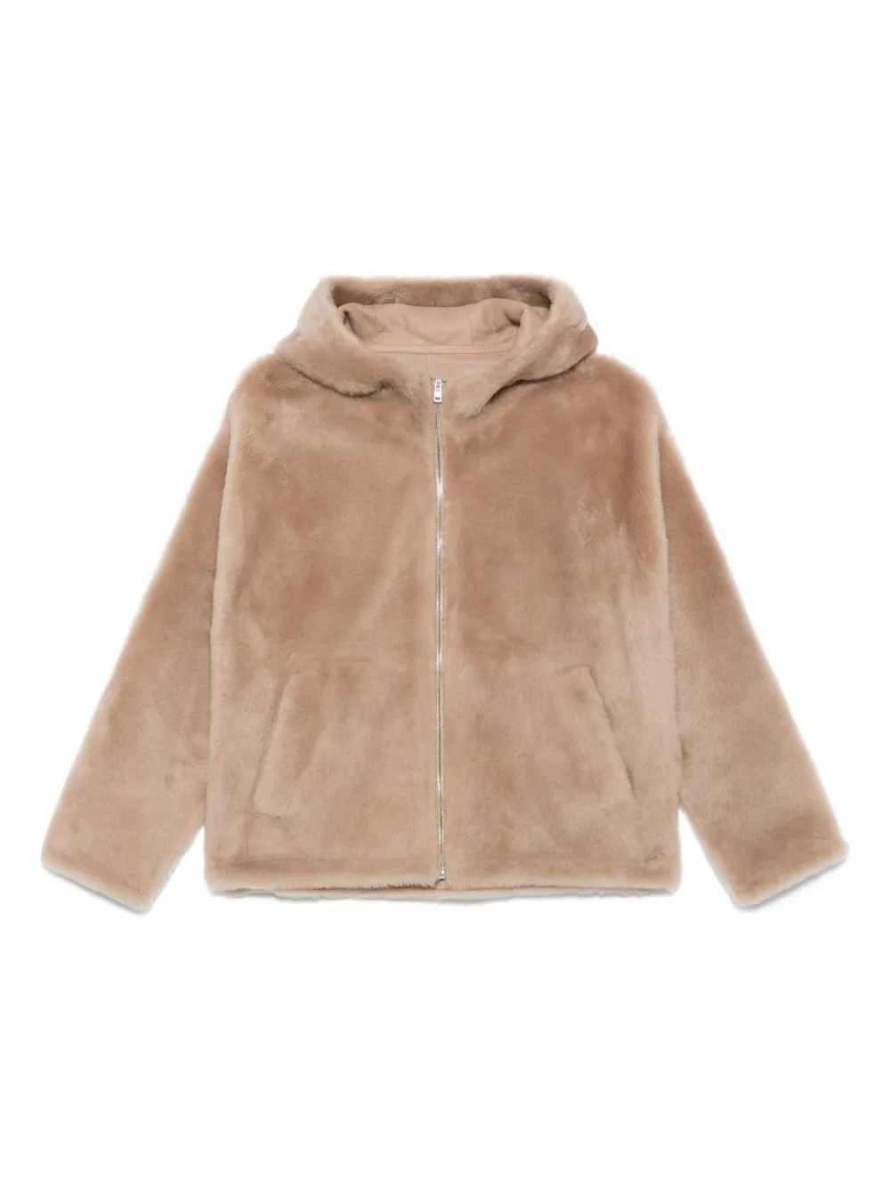 Yves Salomon hooded shealing jacket Bruin