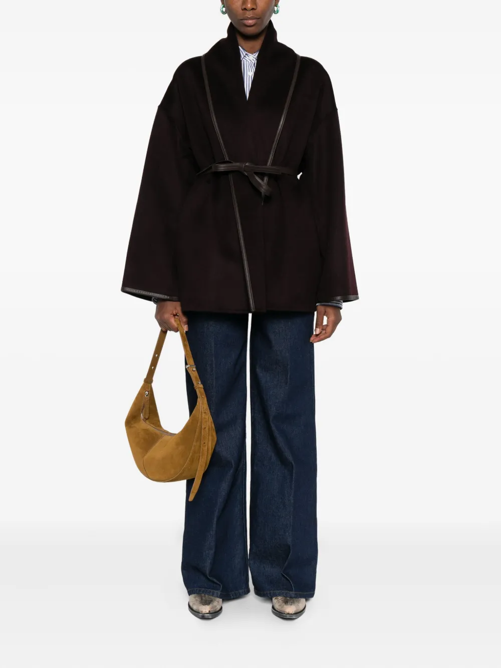 Yves Salomon trimmed coat - Bruin