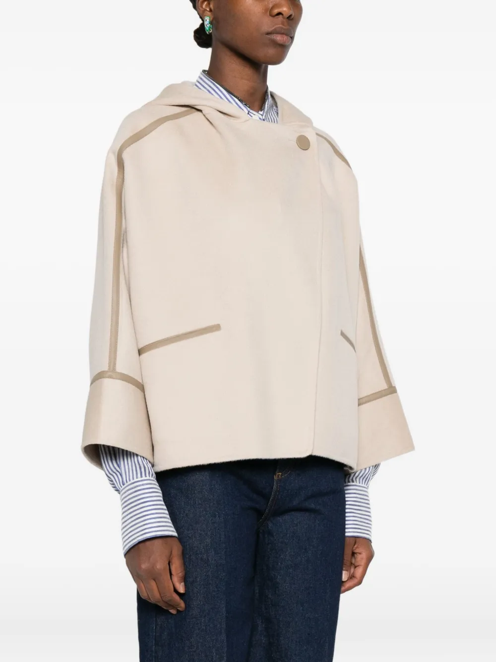 Yves Salomon hooded coat Beige