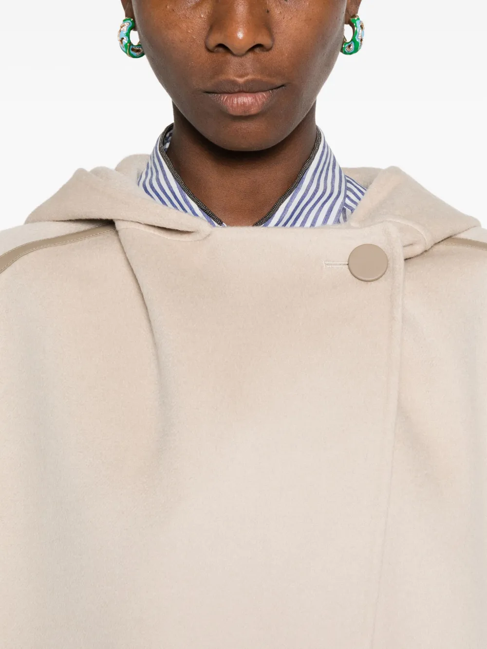 Yves Salomon hooded coat Beige