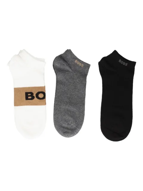 BOSS logo-detail ankle socks (pack of three)