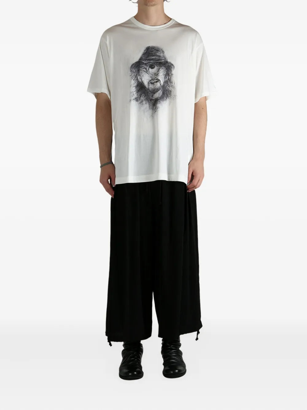 Yohji Yamamoto sketch-print T-shirt - Wit