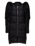 Rick Owens fur-trimmed quilted coat - Black