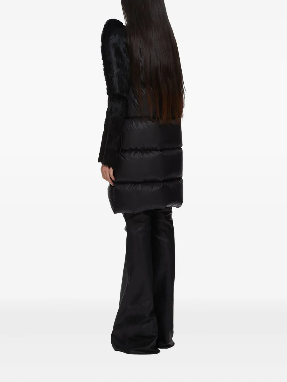Rick Owens Fur-trimmed Quilted Coat In Black