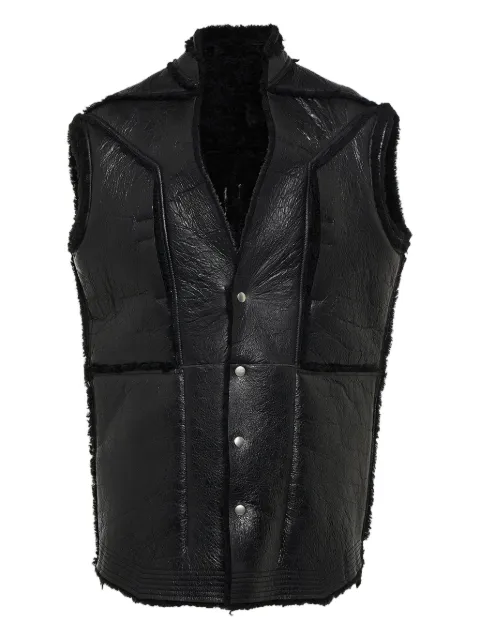 Rick Owens leather shearling gilet