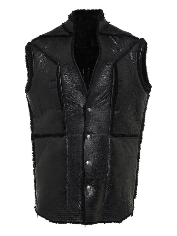 Rick Owensブラックレザーベスト