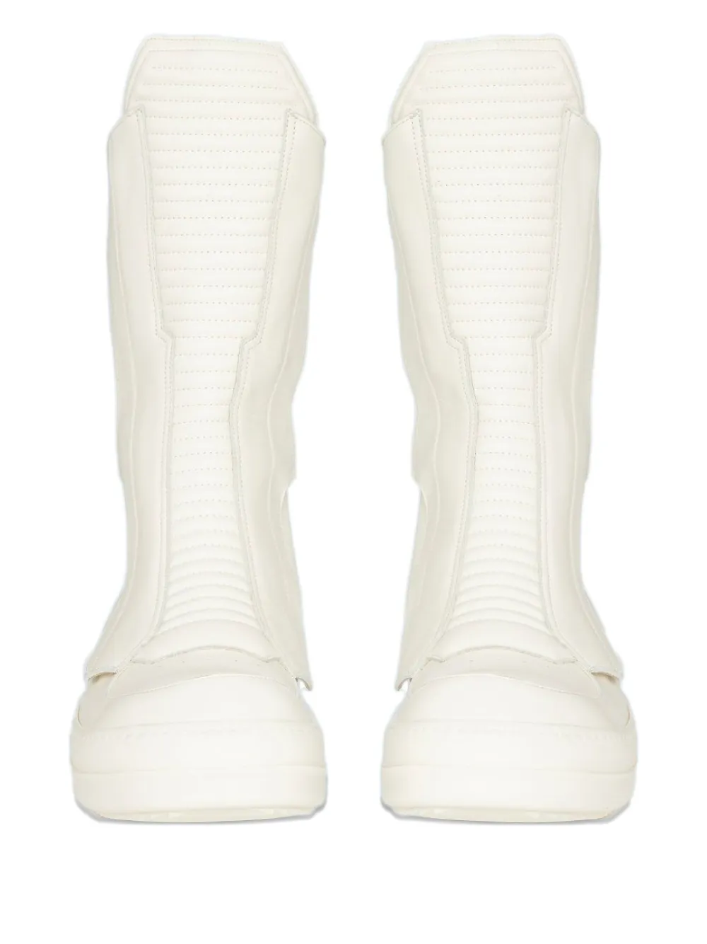 Rick Owens round-toe leather boots White