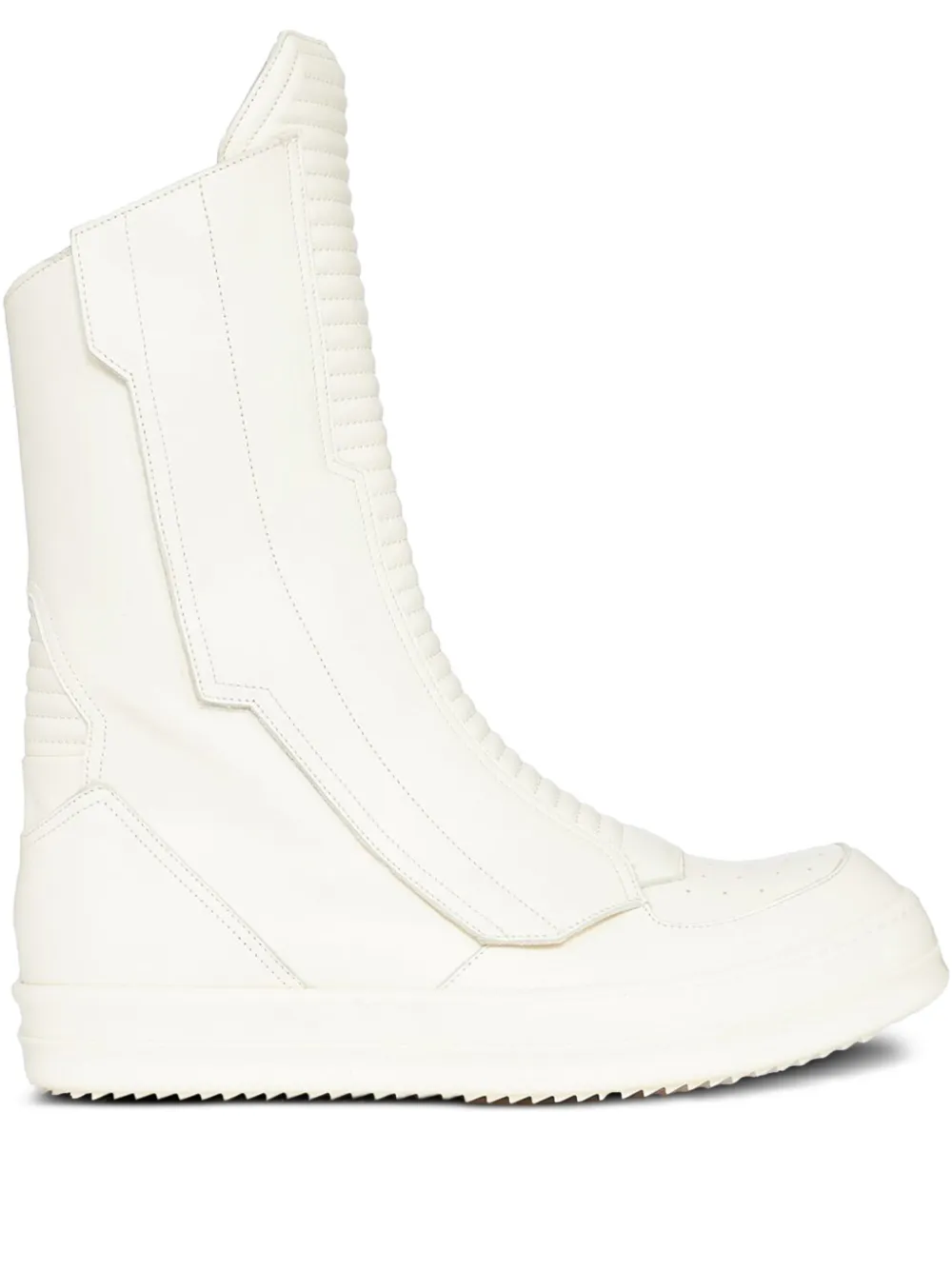 Rick Owens Round-toe Leather Boots In White