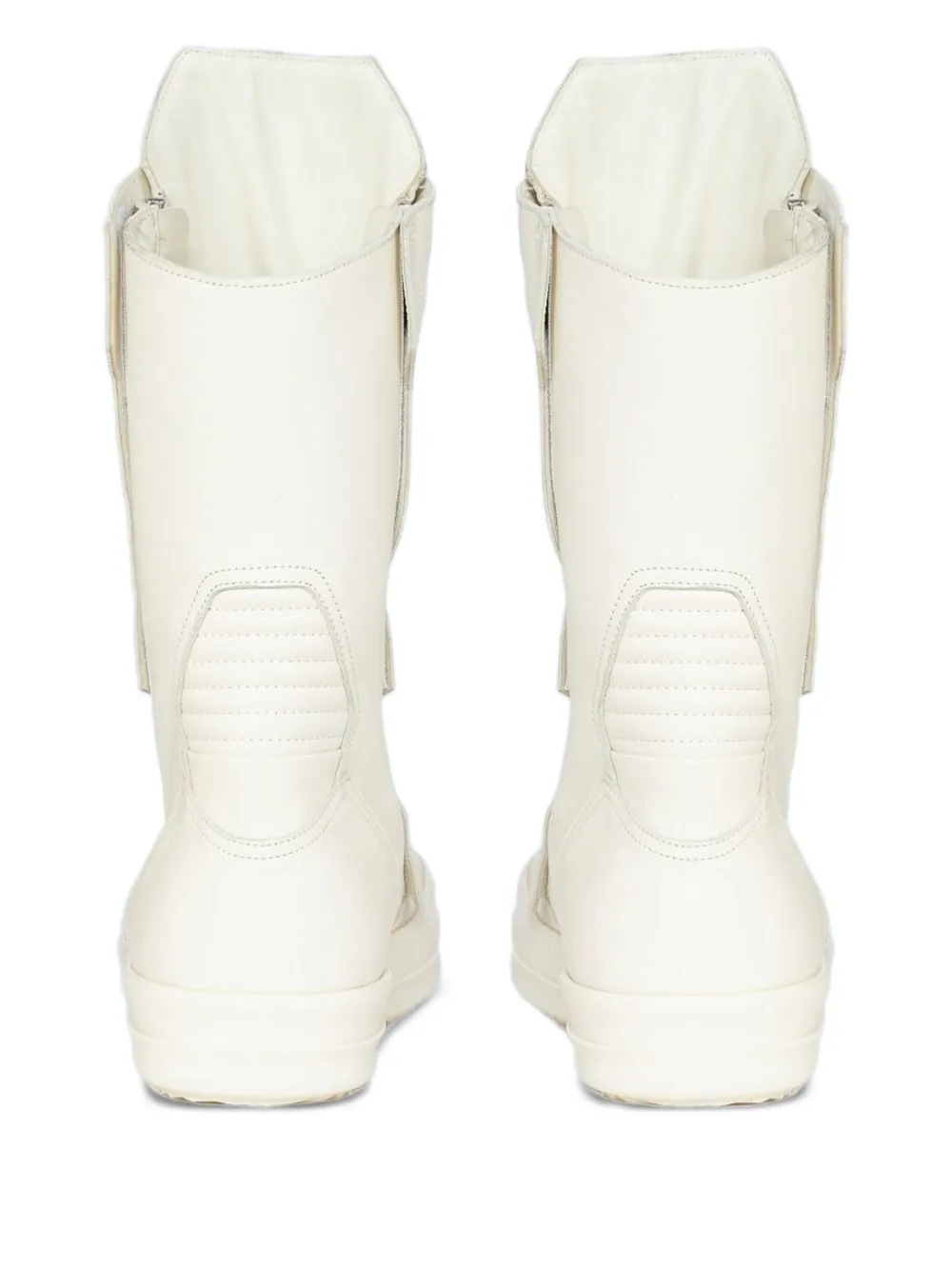 Rick Owens round-toe leather boots White