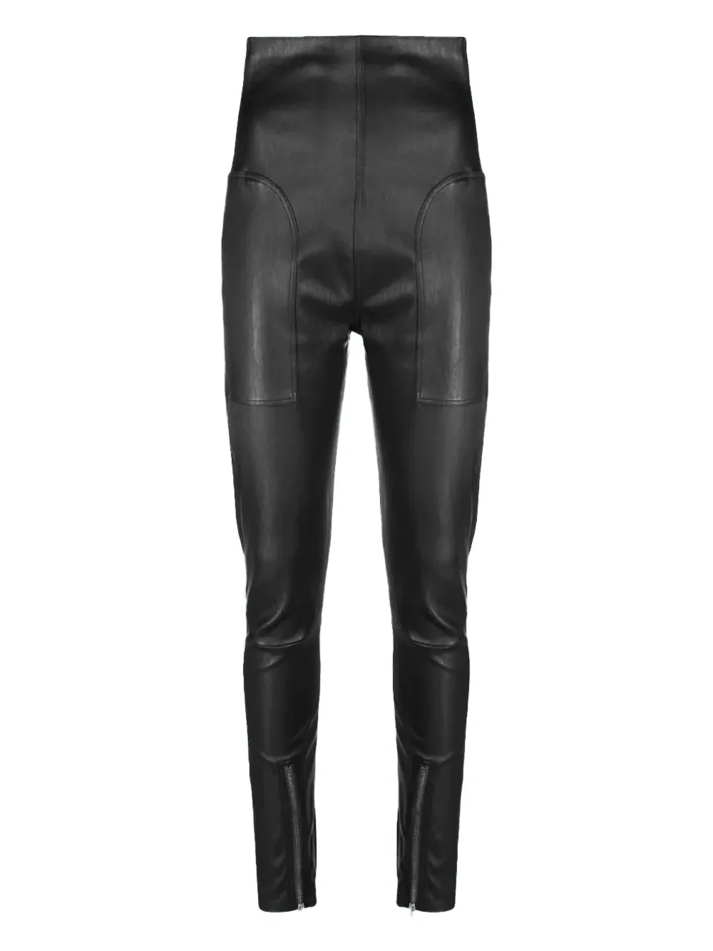 Rick Owens High-waisted Zip-detail Trousers In Black