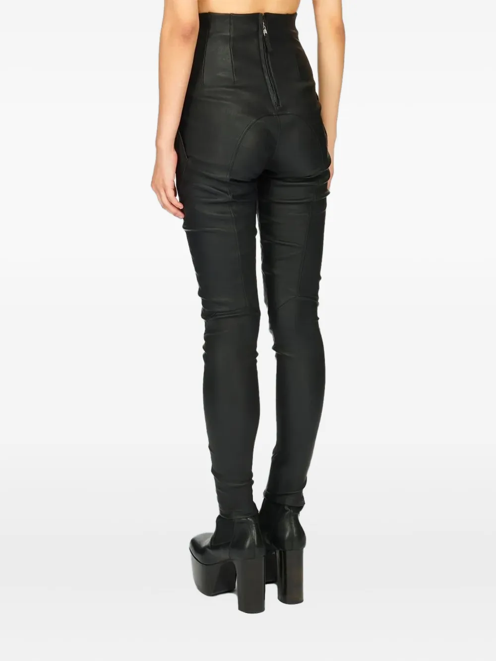 Rick Owens High-waisted Zip-detail Trousers In Black