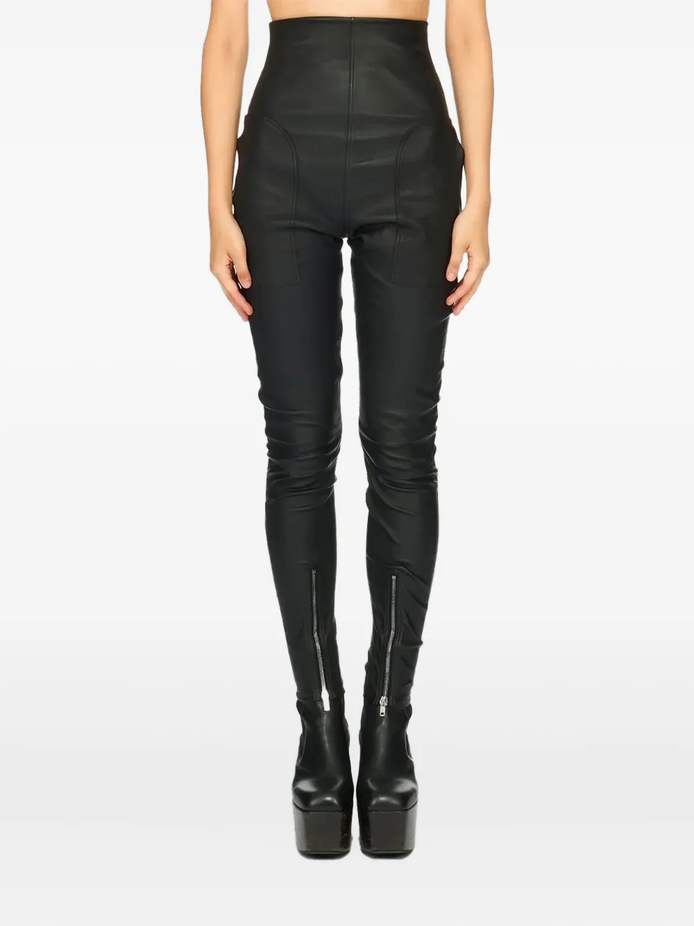 Rick Owens High waist broek - Zwart