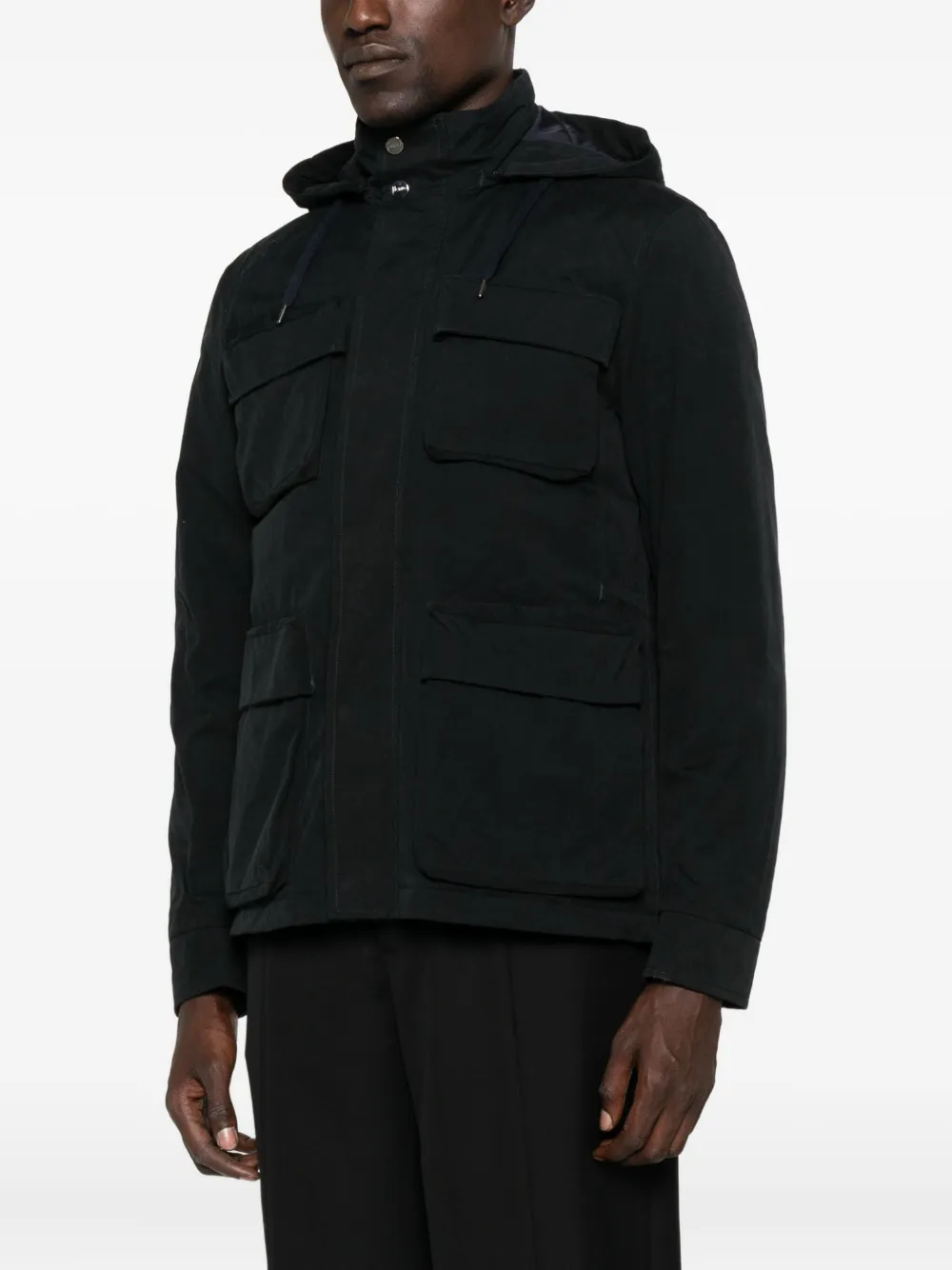 Herno Jack met capuchon en zak Blauw