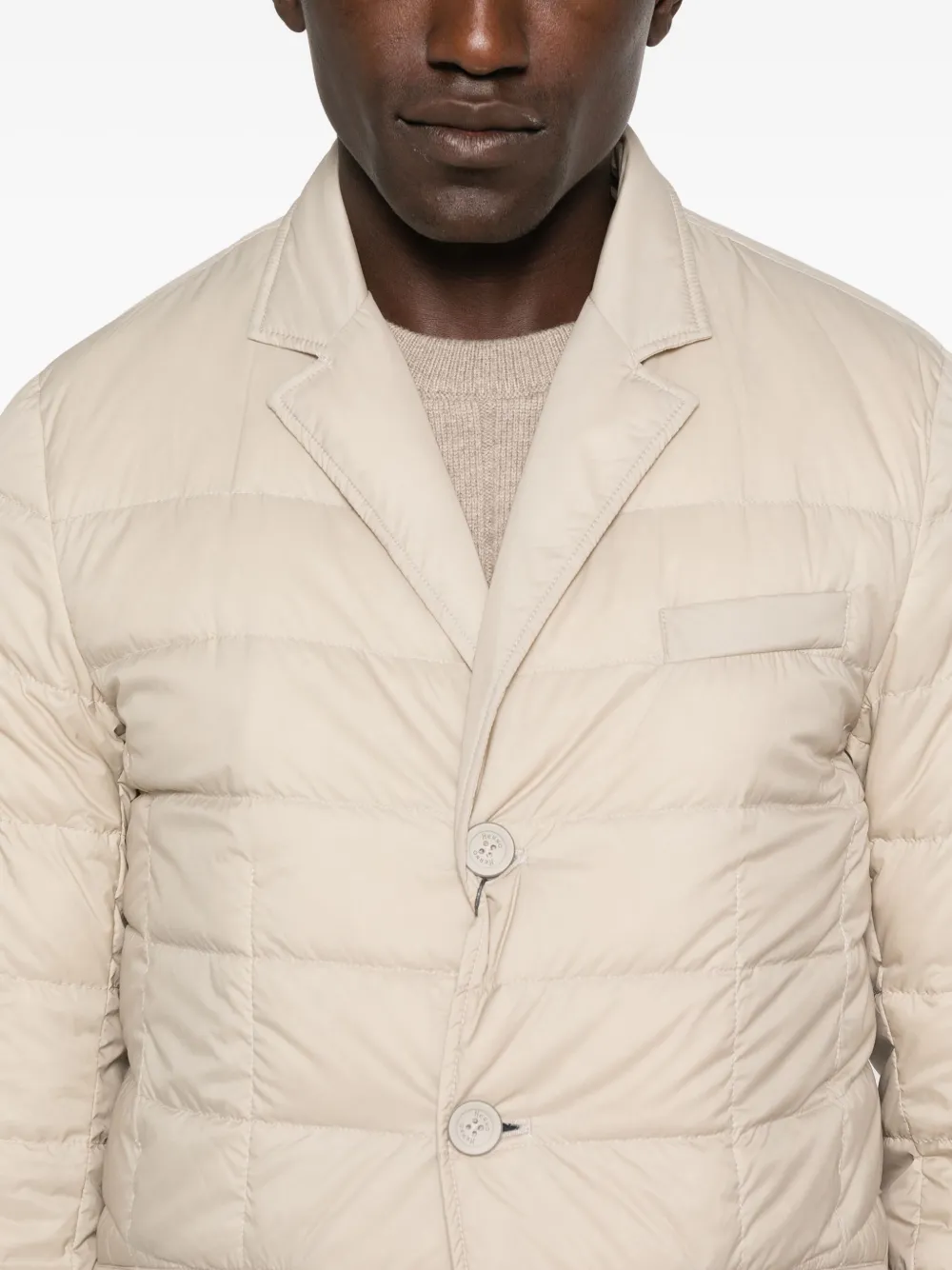 Quilted Button-Fastening Jacket