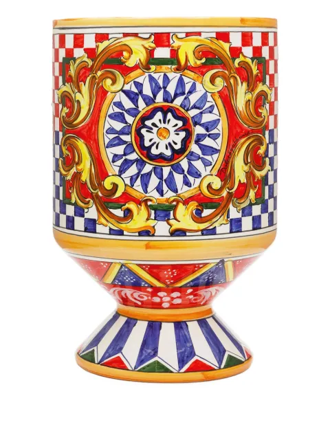 Dolce & Gabbana geometric-patterned ceramic vase