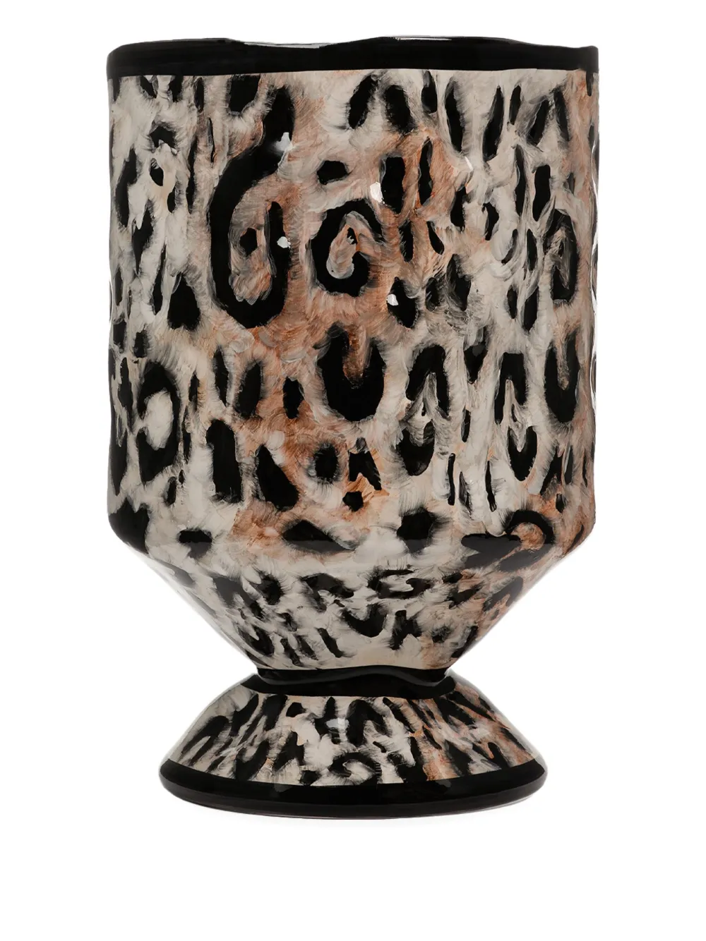 Dolce & Gabbana Medium Outdoor vaas met luipaardprint (58 cm x 37 cm) - Bruin