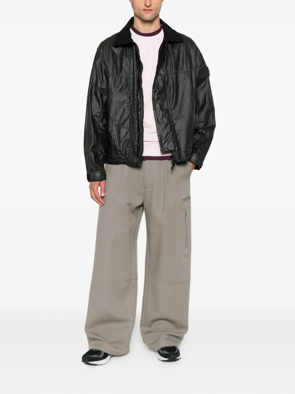 Stone Island zip-fastening polo-collar jacket Zwart