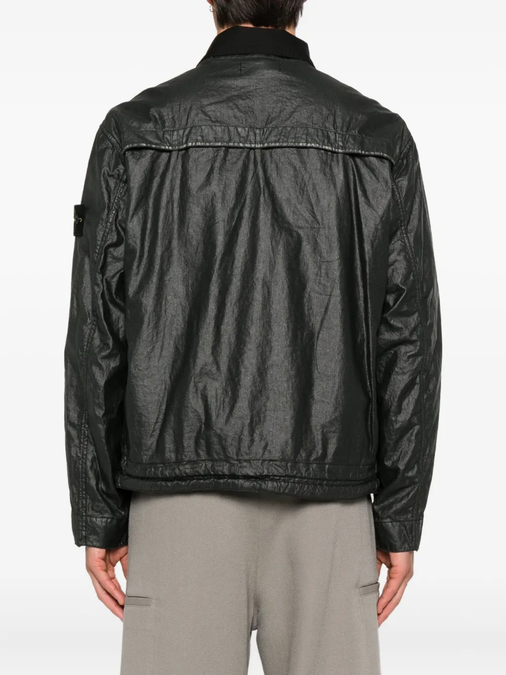 Stone Island zip-fastening polo-collar jacket Zwart