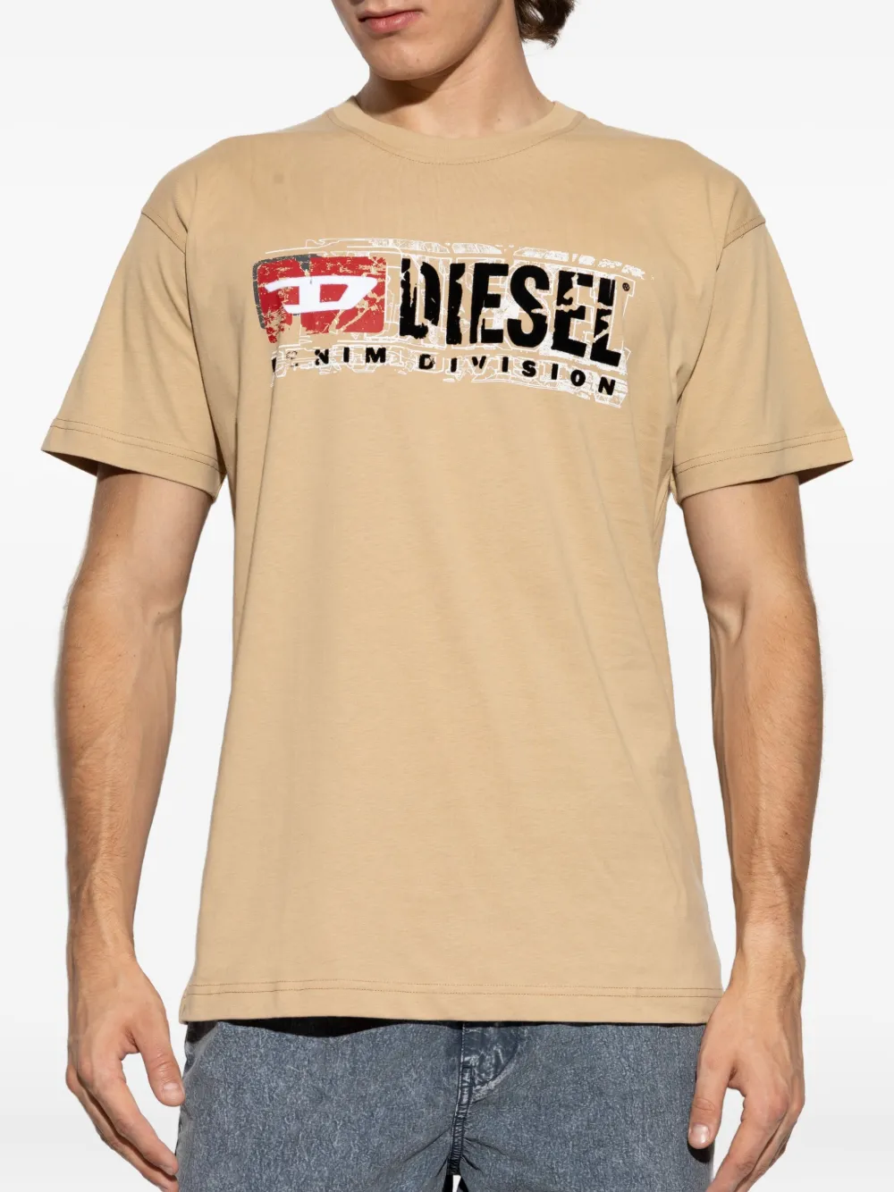 Diesel Gerafeld T-shirt met logoprint Beige