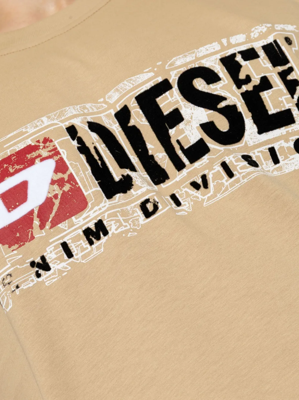 Diesel Gerafeld T-shirt met logoprint Beige