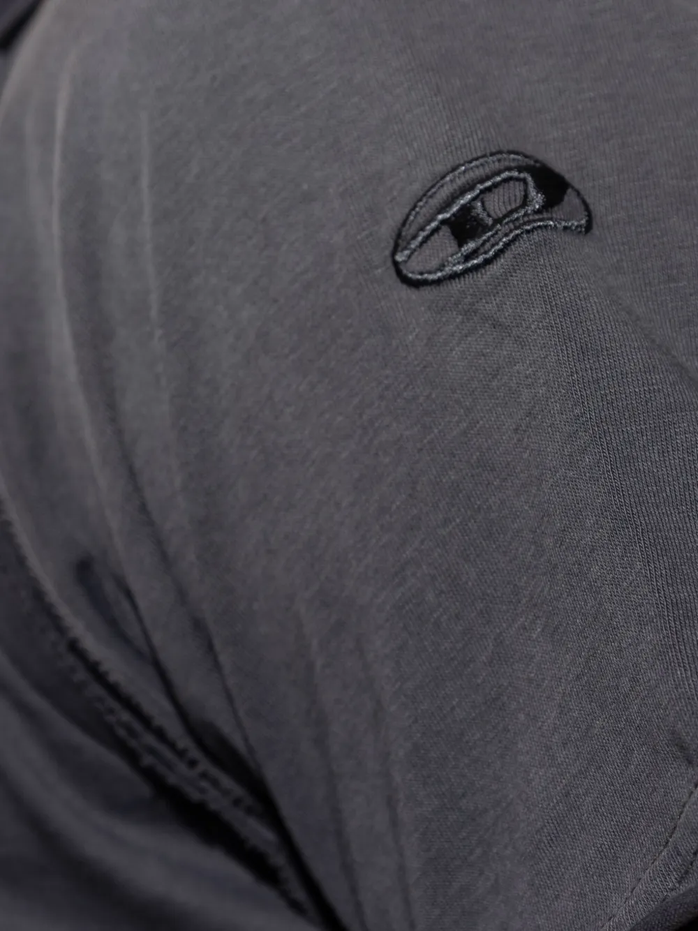 Diesel distressed embroidered T-shirt Grijs