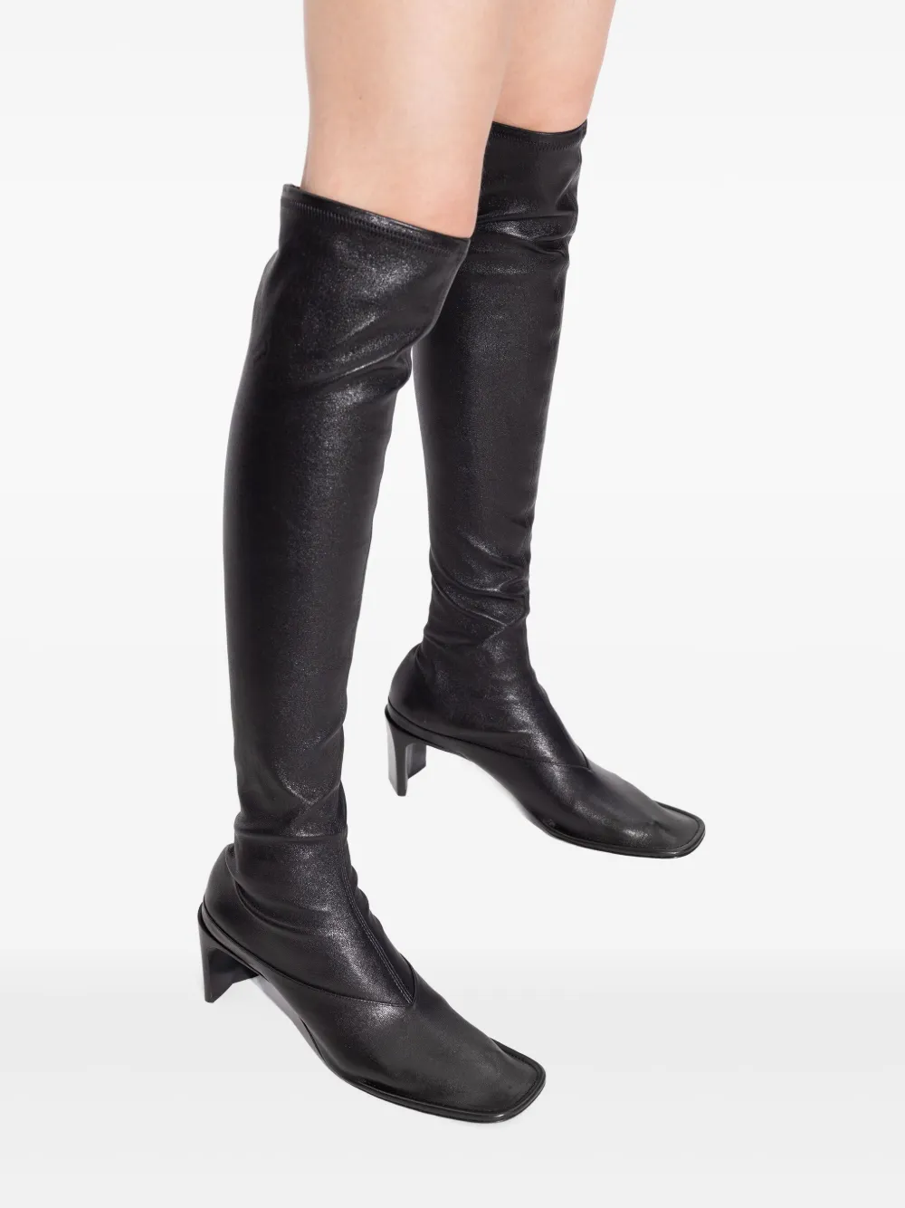 Jil Sander 70mm knee-high square-toe boots Black