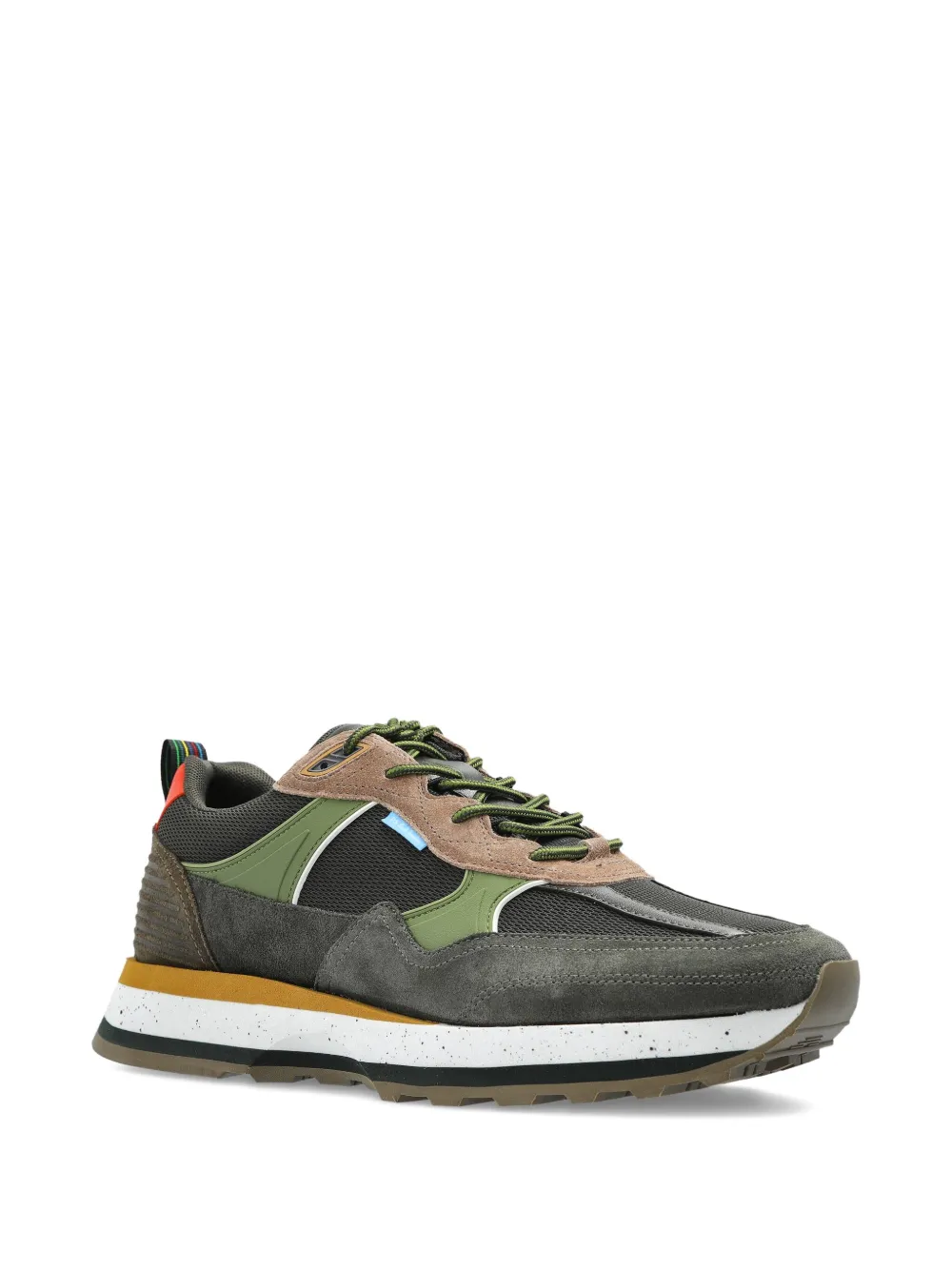 Ps By Paul Smith Suede-leather Panelled Low-top Sneakers In Green