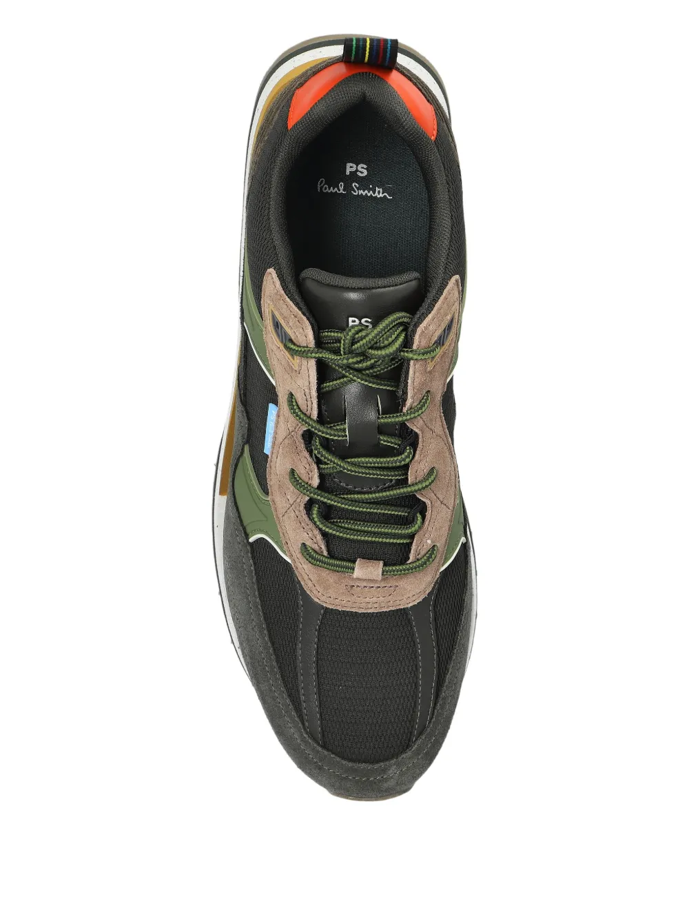 Ps By Paul Smith Suede-leather Panelled Low-top Sneakers In Green