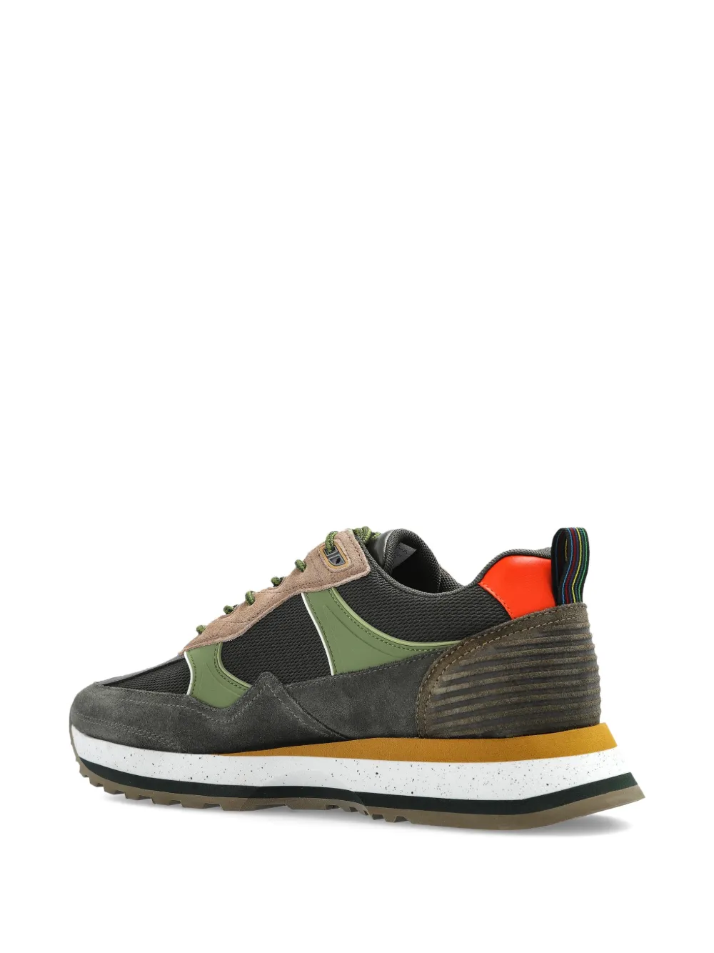 Ps By Paul Smith Suede-leather Panelled Low-top Sneakers In Green