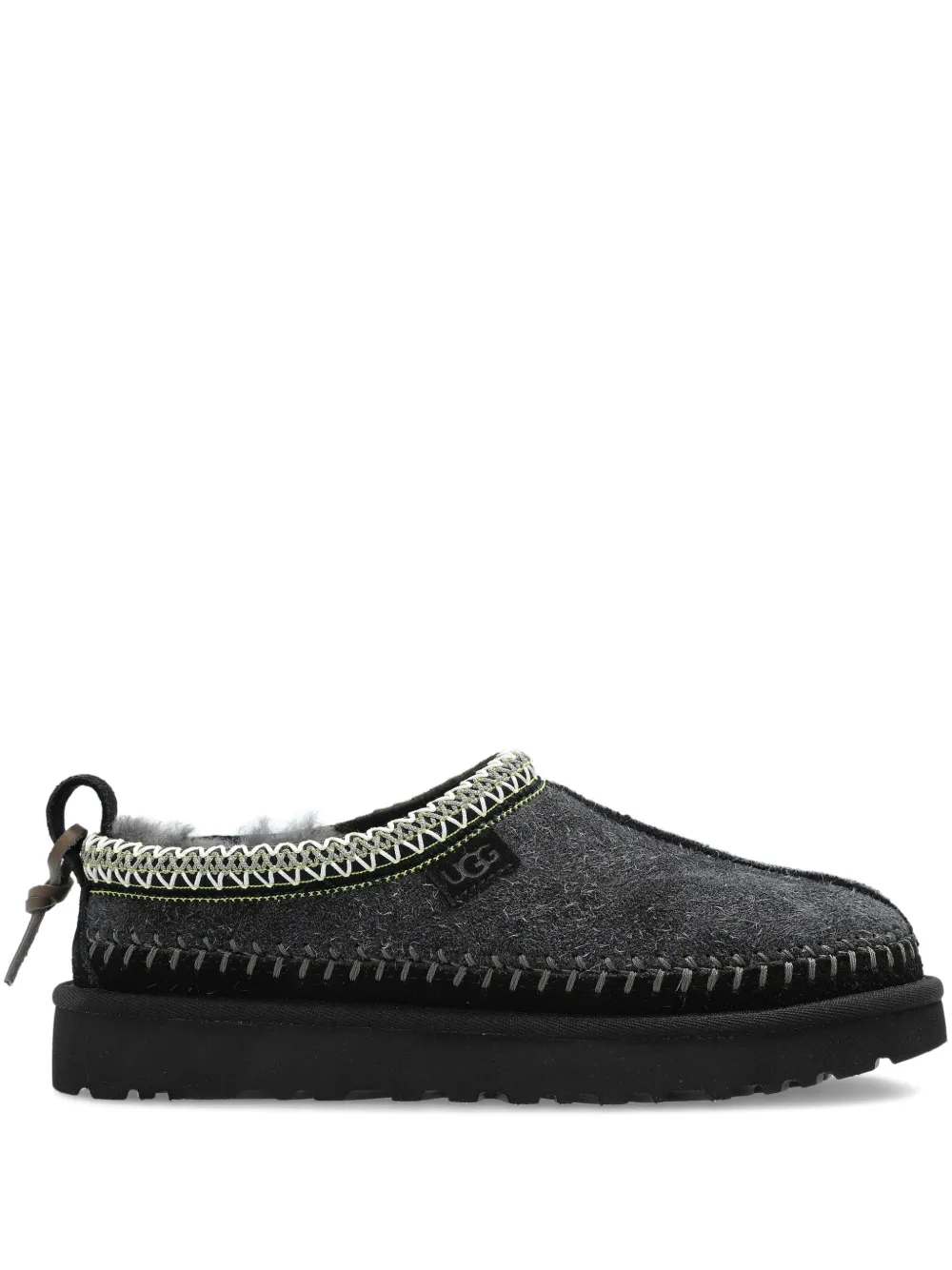 UGG braided-trim sheepskin slippers - Nero
