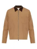 SAMSOE SAMSOE corduroy-collar zip-front jacket - OTTER
