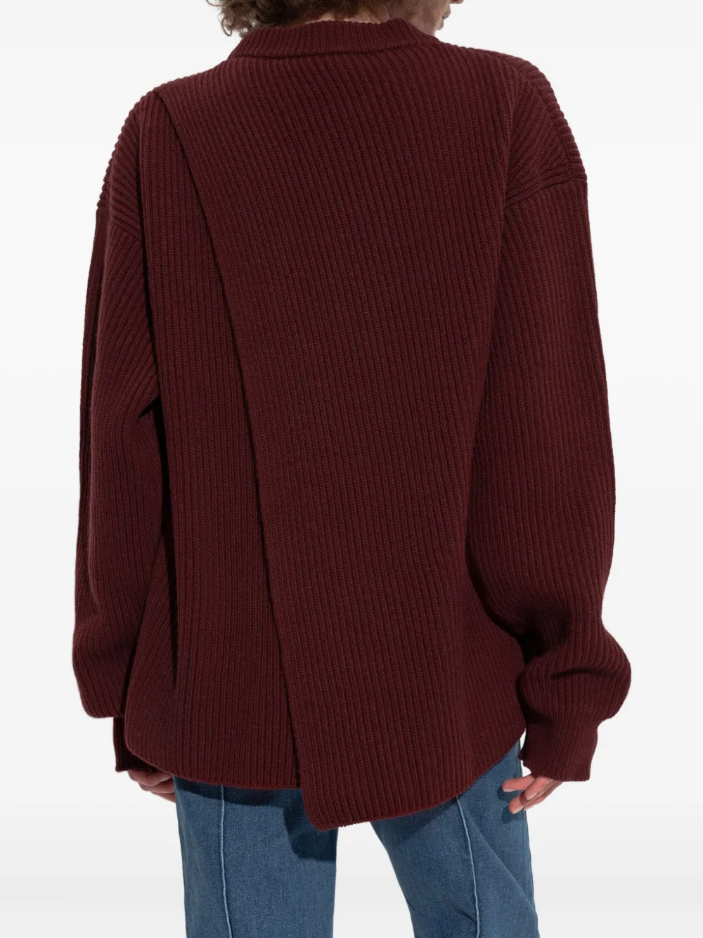 Jil Sander ribbed wool sweater Rood