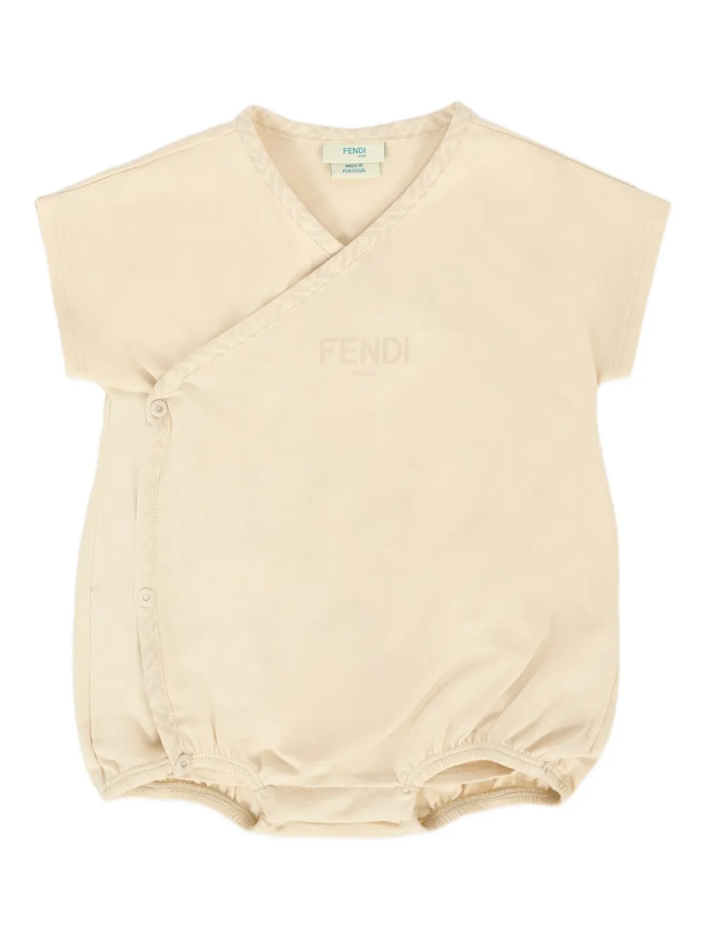 Fendi Kids Twee rompers met FF-logo en wikkeleffect Beige