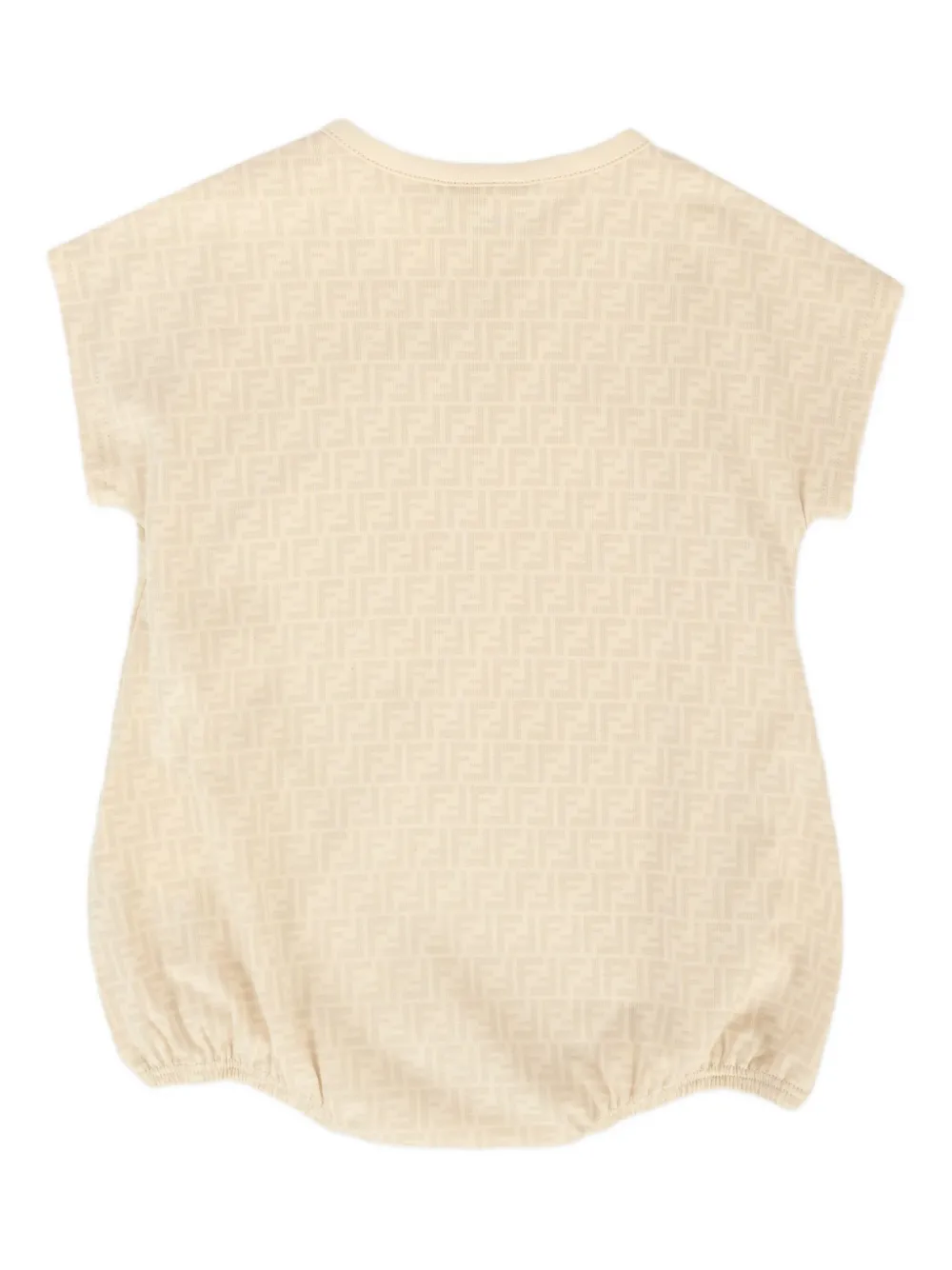 Fendi Kids Twee rompers met FF-logo en wikkeleffect Beige