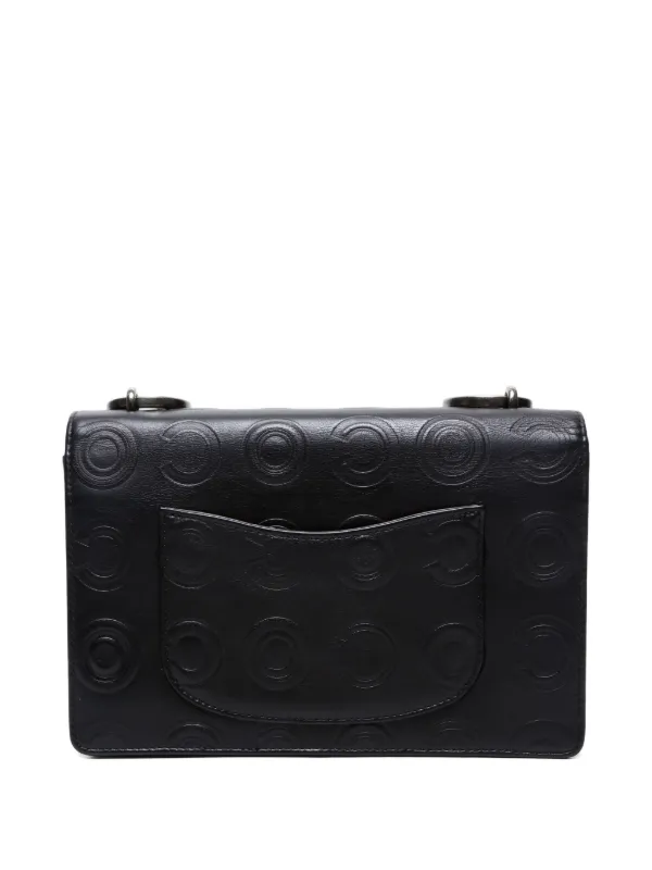 CHANEL Pre-Owned 2019 ロゴエンボス ショルダーバッグ | ブラック