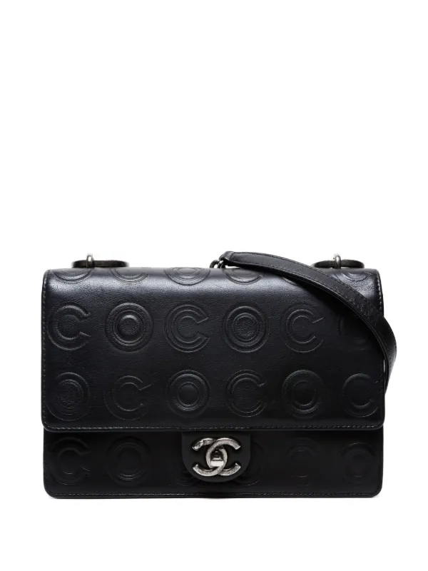 CHANEL Pre-Owned 2019 ロゴエンボス ショルダーバッグ | ブラック