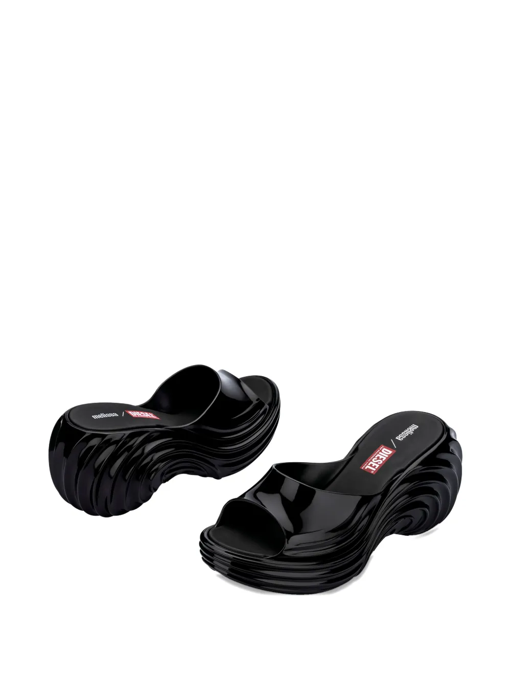 Melissa x Diesel Quantum platform wave slides Black