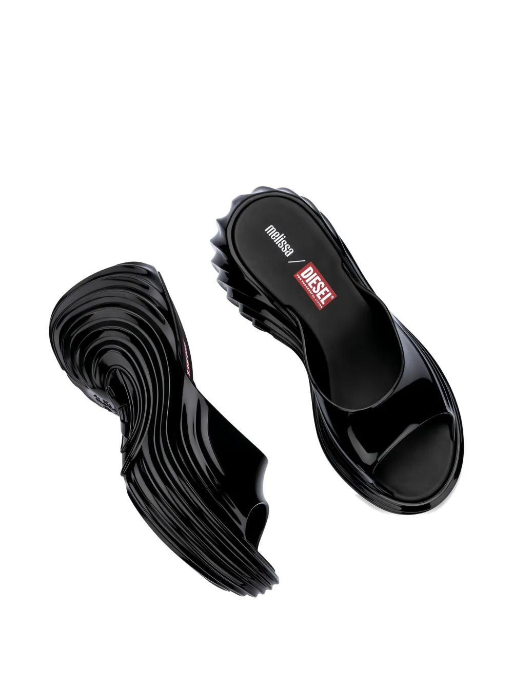 Melissa x Diesel Quantum platform wave slides Black