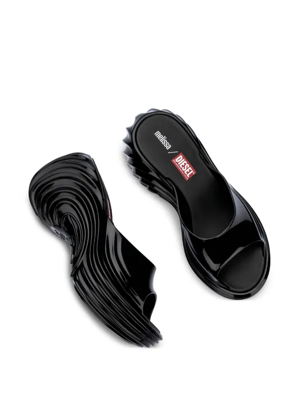 Melissa x Diesel Quantum Platform Wave Slides | Black | FARFETCH